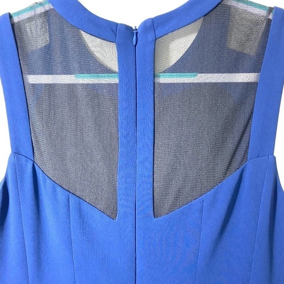Rag & Bone Sleeveless Ruby Dress in Blue Fit Flare Mesh Back Zipper MSRP  $475 6 - Picture 5 of 14